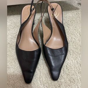 Sam Edelman Black Leather Slingback Heels